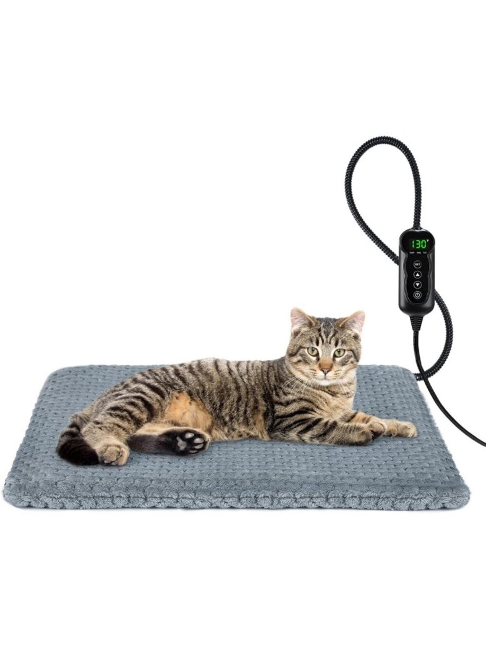 Cozy Heated Pet Bed with Adjustable Temperature & Timer - Waterproof Cat/Dog Pad